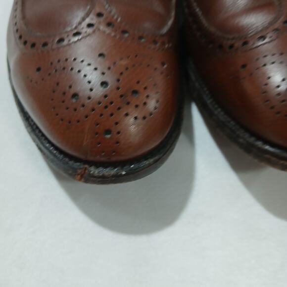 Alden Mens 13 AA/B Brown Leather Longwing Blucher Wingtip Oxford Dress Shoes US main image 9